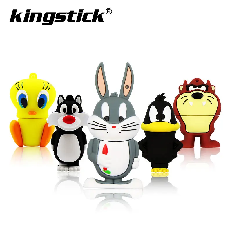 Usb флеш-накопитель Looney Tunes 64 ГБ 32 ГБ Флешка 16 ГБ 4 ГБ жуки Банни Даффи Дак мультфильм Горячая животное Флешка usb 2,0