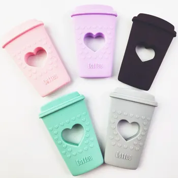 

10pcs/lot Cartoon Teether Coffee Cup Baby Teething Toys For Childen's Goods Christmas Gift BPA Free Food Grade Silicone Rodent
