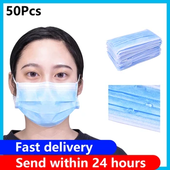 

New arrival 50pcs Earloop Face Masks Professional Three-layer Waterproof Mask for Protection Professional Nail Art Tools