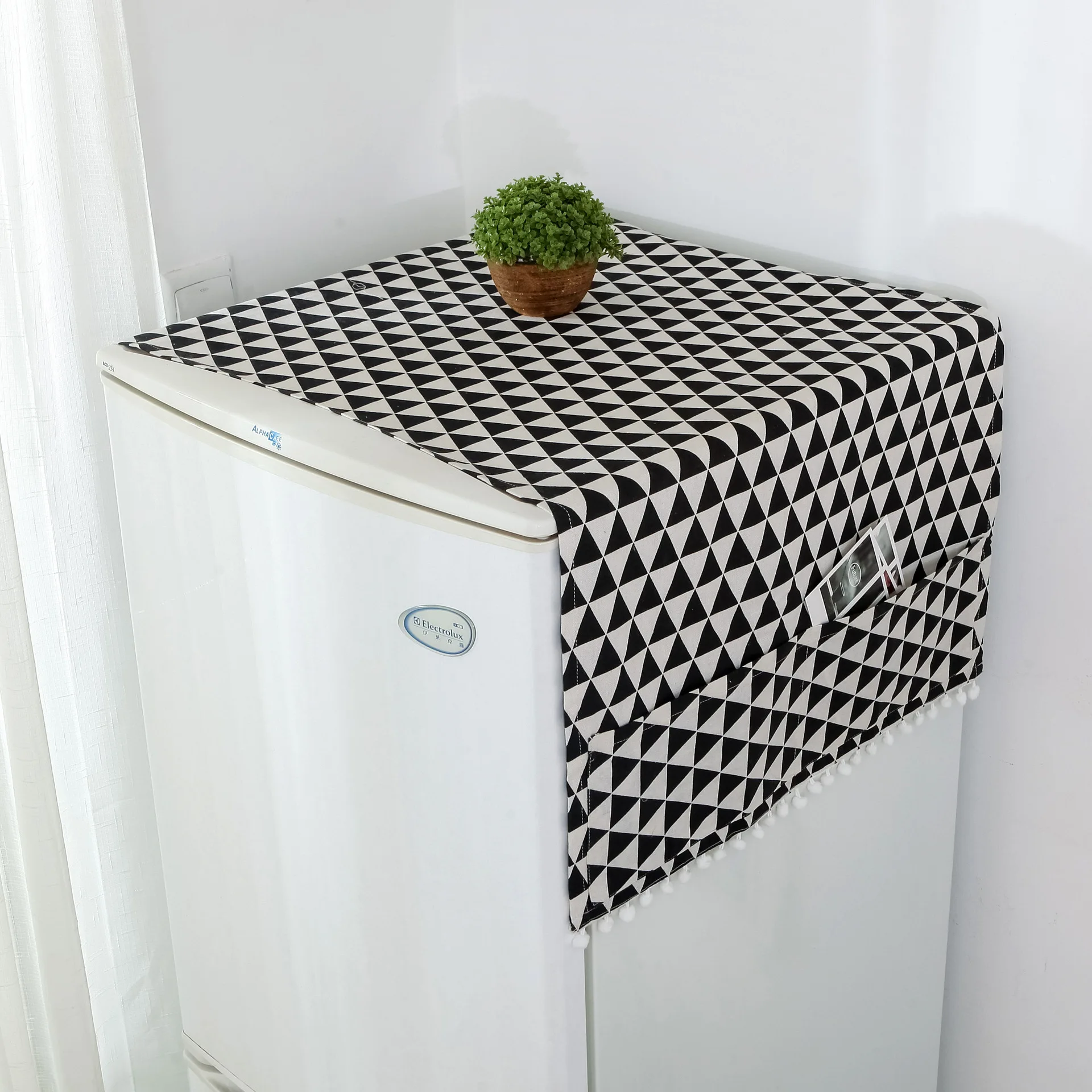 1 шт. геометрический холодильник ткань одной двери Пылезащитный Чехол для холодильника пасторальное двойное открытое полотенце стиральная машина крышка полотенце - Цвет: Y48-6