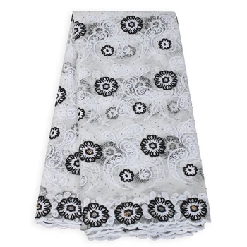 

Bestway African French Tulle Fabrics Laces 2020 High Quality Embroidery Flower With Rhinestones Laces Fabrics For Women's Dress