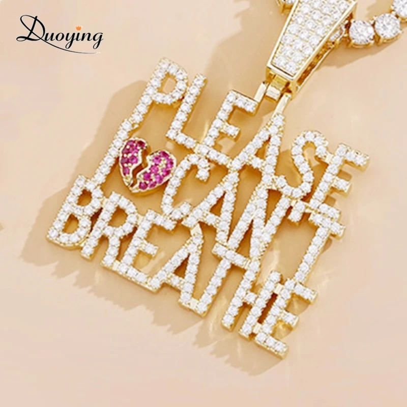 

Duoying Fashion Custom Necklaces HipHop Zircon Choker Letter Necklace Personalized Pendant Name Necklace ForWomen ChristmasGift