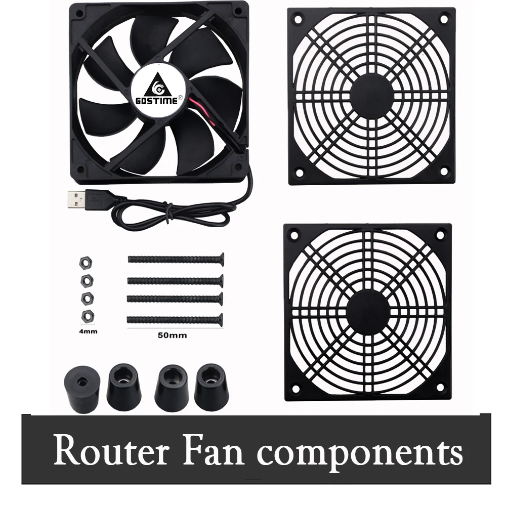 Cooling Fan 5V USB Router Fan 80mm 92mm 120mm 140mm DIY TV Box Ball/Sleeve Cooler W/Controller & Protective Net Desktop