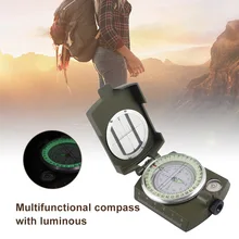 Multifunctional Alloy Compass Luminous Folding Compass for Hiking Camping SAL99