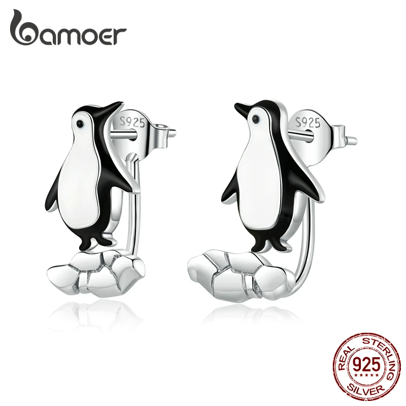 Bamoer GXE813 серебряные серьги блестящие звезда-Луна 925 пробы серебро Блестящий