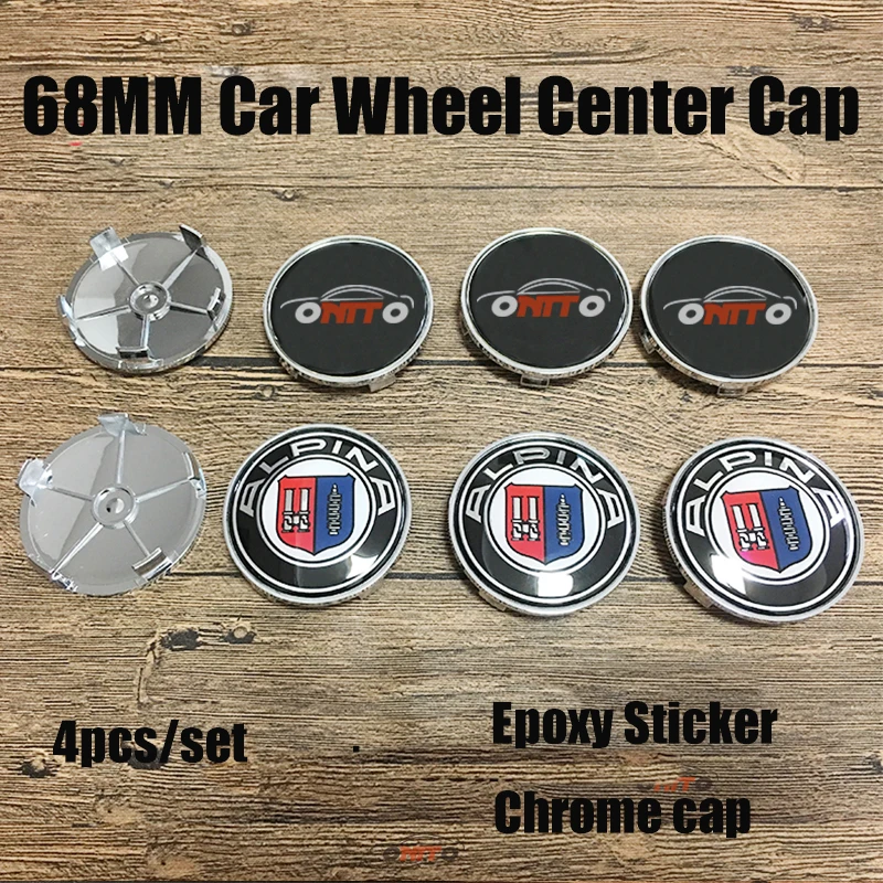 

4Pcs 68mm Car Wheel Hub Logo Cap Auto Wheel Center Emblem Cover Epoxy Resin Label Badge Chrome Base For E60 E90 F10 F30 F15 E63