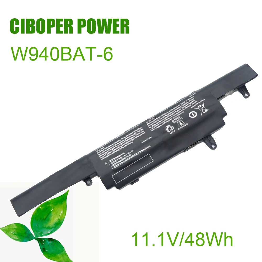 

Оригинальный литий-ионный аккумулятор для ноутбуков W940S,6-87- ,-4UF,-W940BAT-6,-42F1-P, 11,1, 4271, премиум-ТВ Xs3210, W940BAT-3 в, 48 Втч