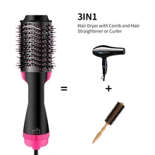 Brush Curler Hair-Dryer Negative-Ion-Generator Multifunctional Electric One Step