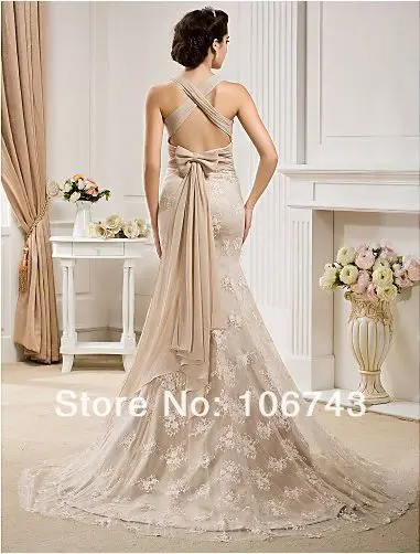 vestido de noiva сексуальные платья для невесты с кружевами и бантиком, натуральные платья для невесты