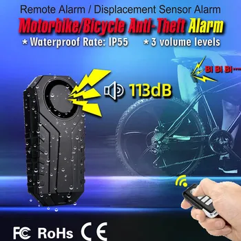

New Bike Wireless Remote Control Anti-theft Alarm Battery Powered Waterproof Bicycle Security Alarm Vibration Sensor Car Styling