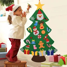 Arbre de noël en feutre pour enfants, décoration murale suspendue, pour la maison, cadeaux, livraison directe