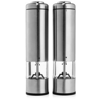 

Electric Salt and Pepper Grinder Automatic Operation Pepper and Salt Mill with Adjustable Ceramic Rotor Battery 2Pack