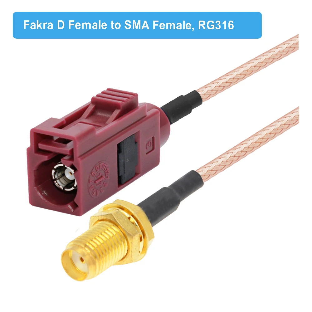 BEVOTOP SMA Male to Fakra D Male Plug GSM Antenna Adapter Extension Cable  RG316 Pigtail RF Coaxial Jumper Cord 15CM~700CM