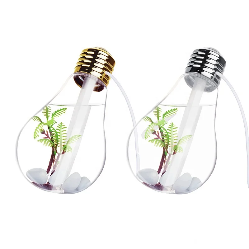 

New USB Humidifier Home Mute Bedroom Mini Humidifier Small Desktop Air Purifier Spray Hydrating Bulb Humidifier With Night Light