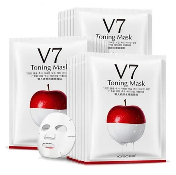 

10Pcs V7 lazy human face mask water tender nourishing contact mask apple polyphenol moisturizing facial mask korean skin care