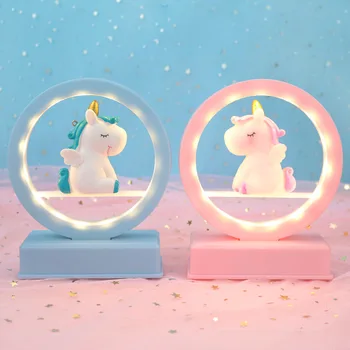 

Kawaii Unicorn Music Led Night Light Toy Doll Cartoon Anime Unicorn Mini Figure Toys Children Kids Birthday Gift Room Decoration