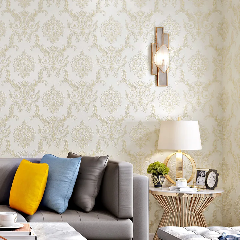 

Classic Damask European Flower Wallpaper 3d Murals Luxury Living Room Bedroom Walls Peel and Stick Wall Papers Home Decor J096