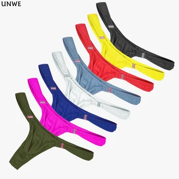 

UNWE Buckle Mens Nylon Thong Low Rise Sexy Hot Mens Gay Thongs Men G Strings Briefs Translucent Ice Silk