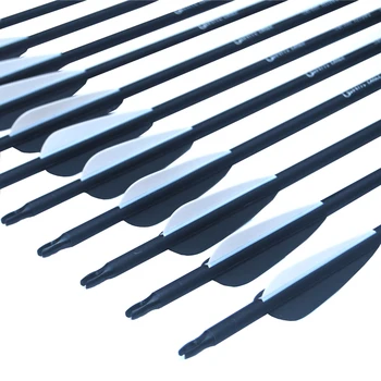 Archery 28/30/31 Inch Spine - 500 Carbon Arrows With Steel Point for Compound Recurve Bow Hunting Shooting 5