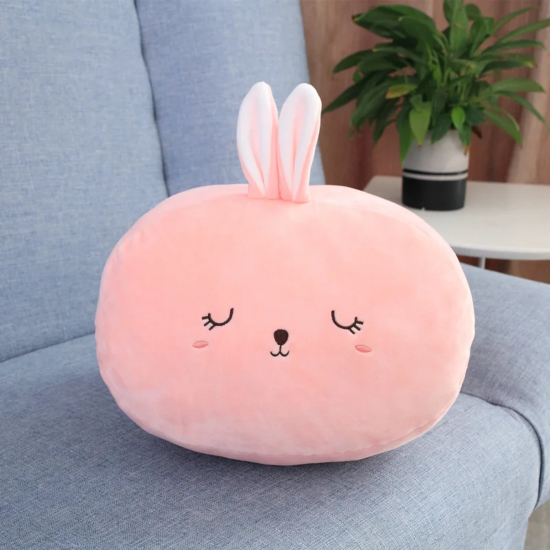 Rabbit Мягкая хлопковая плюшевая подушка в виде животных с теплыми ручками, игрушки для малышей, милая Коала, лиса, мышь, единорог, плюшевые куклы для детей, подарок на день рождения - Цвет: Rabbit