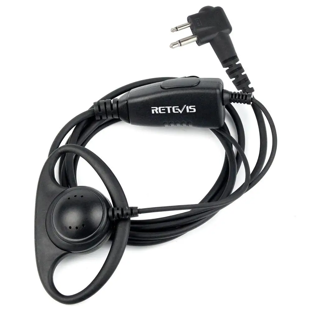 Retevis R-122 D Shape 2Pin Soft Ear Hook Earpiece Headset Microphone For Motorola GP68/GP88/GP300/2000/CT150/P040/Pro1150 HYT