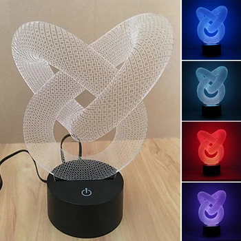 

Button Switch Type 3D Stereoscopic Night Light Colorful LED Visual Light Acrylic Gradient Color Night Light DV5V 1.5W