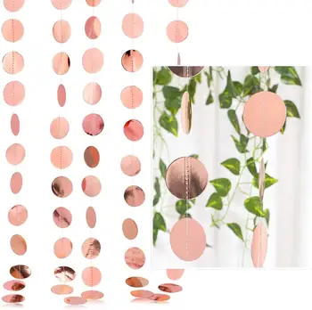 

4M Bright Gold Silver Paper Garland Cycle String Banners Wedding Banner For Party Home Wall Hanging Decoration baby shower