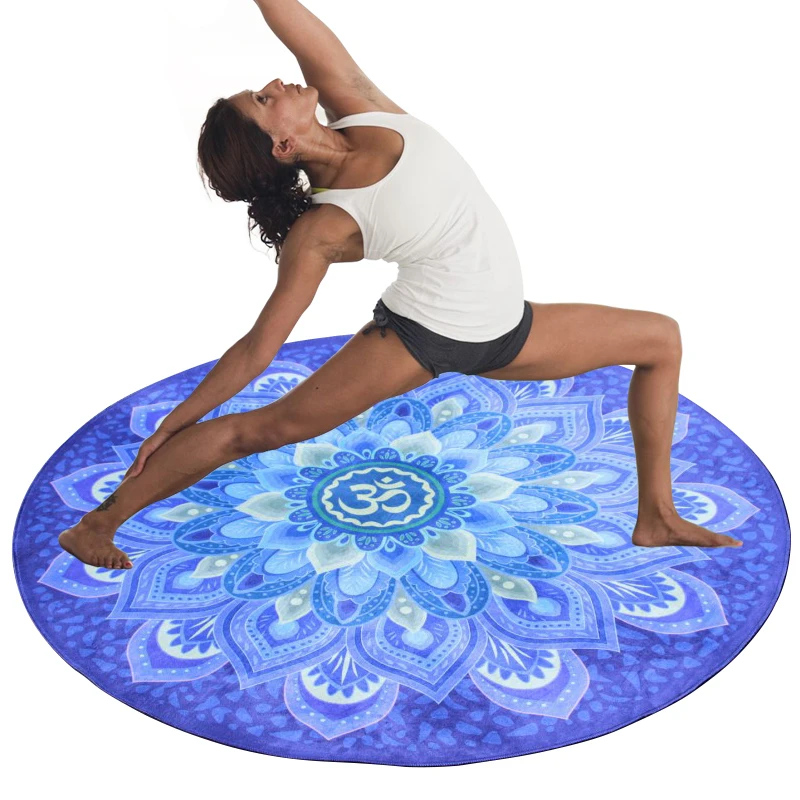 Runde Übung Yoga Matte Meditation Pad 60 90 125CM Durchmesser Nicht Slip  Teppich Druck Kissen Pad Pilates Fitness Workout|Yogamatten| - AliExpress
