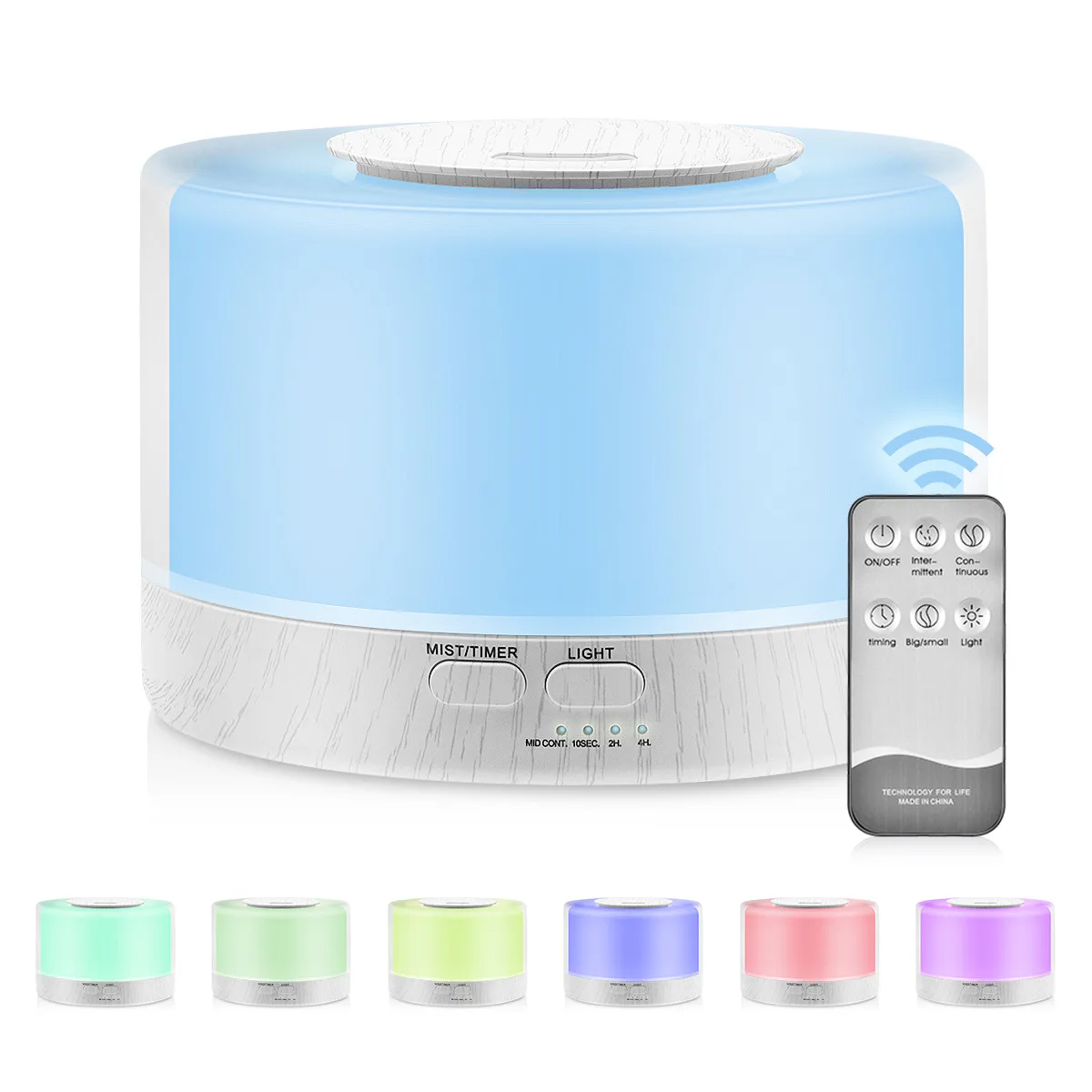 

New Style 700ml Household Ultrasonic Fragrance Humidifier Large-Volume Wood Grain Creative Colorful Light Aroma Diffuser