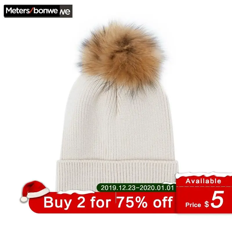  Metersbonwe Winter Women Pompom Hats Female Fashion Knitted Solid Color Brand Winter Basic Soft Thi