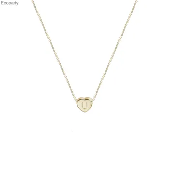 

Initial Heart Necklace-14K Gold Filled Handmade Dainty Personalized Letter Heart Choker Necklace Gift for Women Kids Child Neck