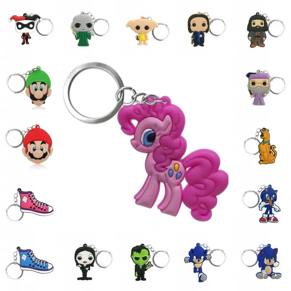 Fashion PVC Key Chain Cartoon Mini Anime Figure Key Ring Keychain Key Holder