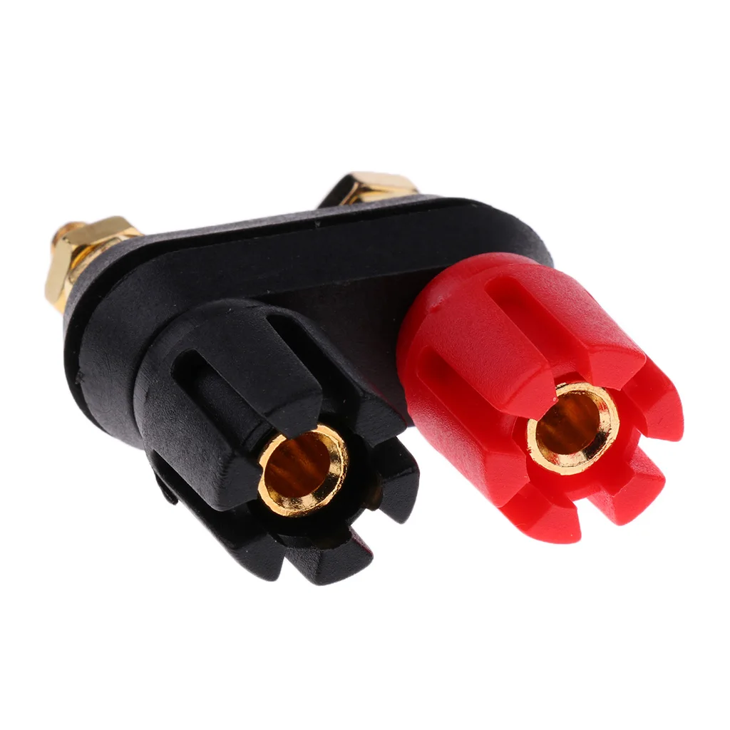 4 Pieces Speaker Amplifier Terminal Dual 2-way Banana Plug Jack