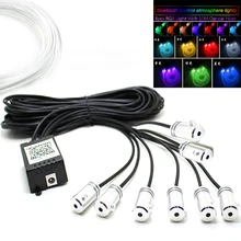 10 м RGB волоконно-оптические атмосферные лампы 8 лампа источник салона автомобиля окружающий светильник декоративная приборная панель дверь управление приложением