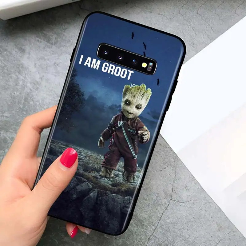 Capa de Telefone Preta Groot Marvel Avengers Samsung Galaxy S23 S22 S21 Ultra Plus Nota 20 10 S10 s9 s8 Plus - Image 2