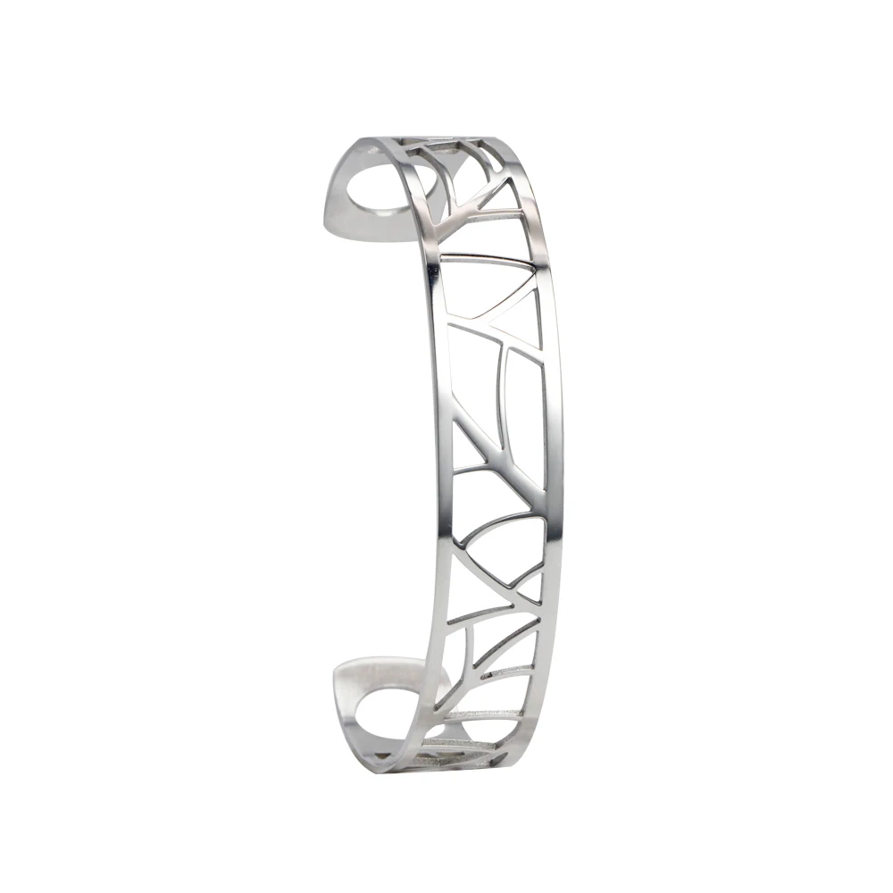 Legenstar 14 мм браслет и браслет Argent Pulseiras полые из нержавеющей стали жоржет манжеты браслеты и браслет Bijoux Manchette браслет - Окраска металла: Имитация родиевого покрытия