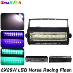 Lumière stroboscopique polychrome à LED 8x25w RGB, Flash DMX Disco pour fête, Bar DJ, mariage, noël, lumières murales intérieures 