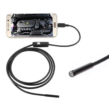 

5mm Diameter 2M Mini Endoscope 6 LED Endoscope Pipe Inspection Micro for Android Phones PC Laptop