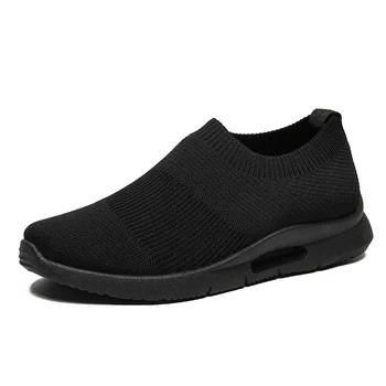 

Hot Sale Men Casual Shoes Black Lightweight Breathable Mesh Male Slip-on Shoes Comfortable Walking Sneakers Outdoor Footwear