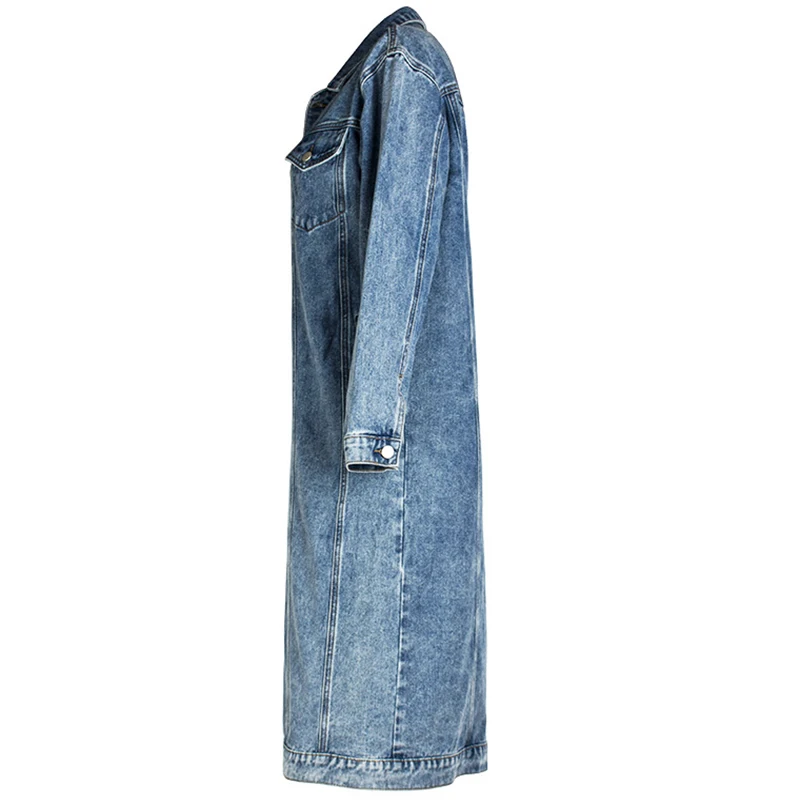 2020 Oversized Women's Denim Jacket for Autumn Spring Plus Size Cowboy  Female Clothing Fashion Blue Long Jean Coat Outerwear|Jackets| - AliExpress