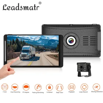 

12V/24V Auto Car Universal DVR 7 inch Car Truck Bus Touch Screen Dashcam Car Camera Full 1080p Dual Lens Dash Cam DVR Mirror