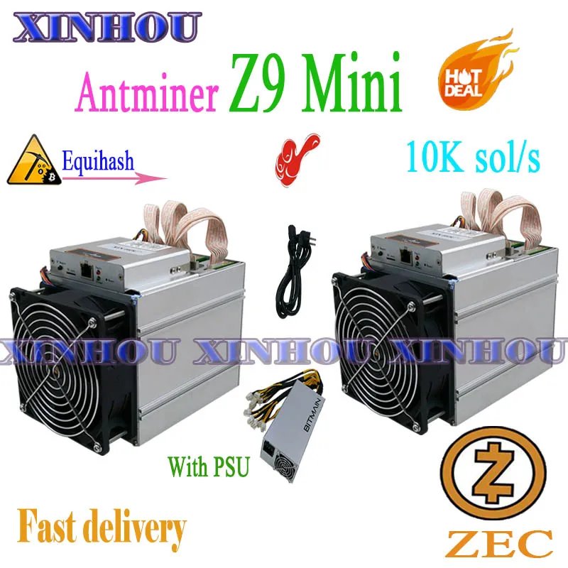 2 шт. используется Antminer Z9mini 10K ZCASH ZEC BTG Asic Equihash miner с 1 шт. BITMAIN 1600 Вт PSU Miner более экономичный, чем Z9 Z11 A9