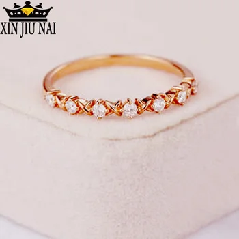 

Fashion creative inlaid top small zircon charming thin ring elegant goddess wearing quality jewelry party focus point Women CZ