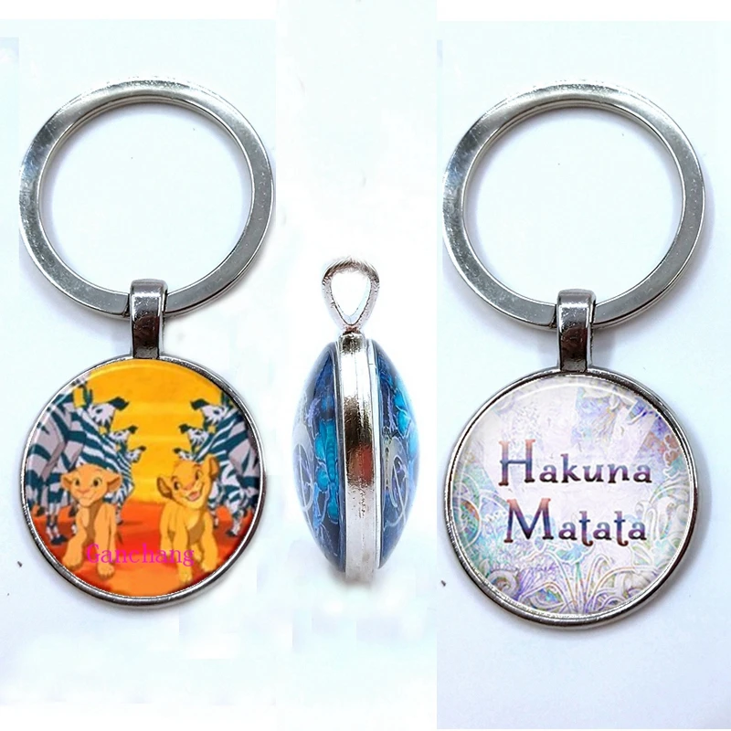 Silver King Simba двухсторонний брелок Подвеска хакуна матата брелок Simba Лев двухсторонний брелок - Цвет: Silver