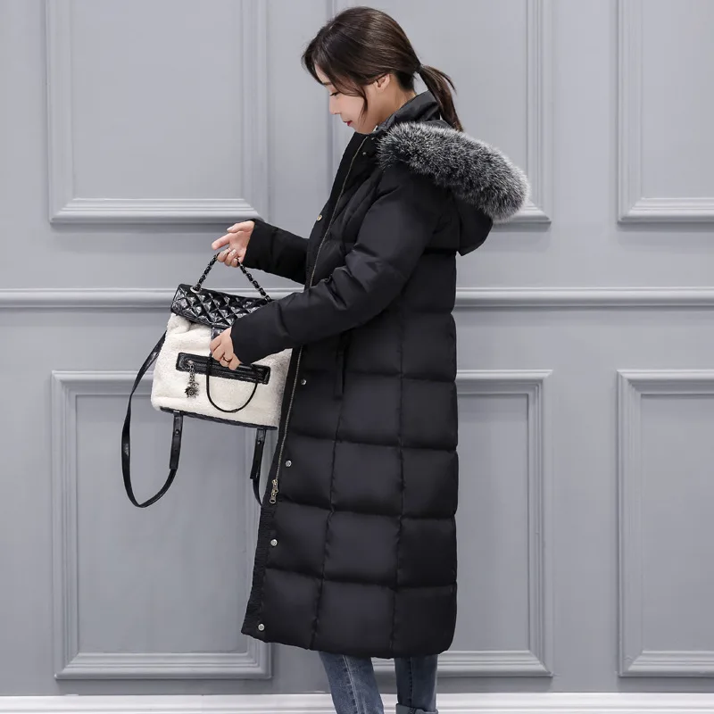 Winter Duck Down Jacket Women Long Coat Hooded Warm Puffer Women's Jackets Korean Doudoune Femme Hiver K-7020 | Женская одежда
