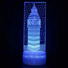 Пирамида Эйфелева башня настольные лампы Статуя Свободы Белый дом Биг Бен 3d настольная лампа глобус красочные 3d маленькие ночные светильники
