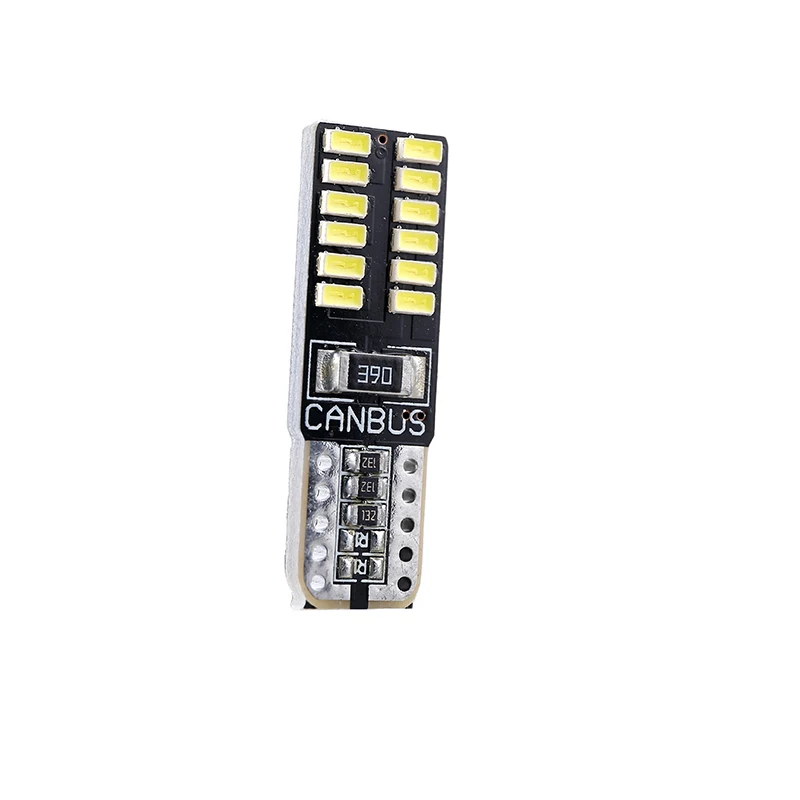 10 шт. T10 светодиодный светильник CANBUS 3014 24 SMD для салона автомобиля W5W/194 168 габаритный светильник Авто лампочка источника резервная лампа белого цвета