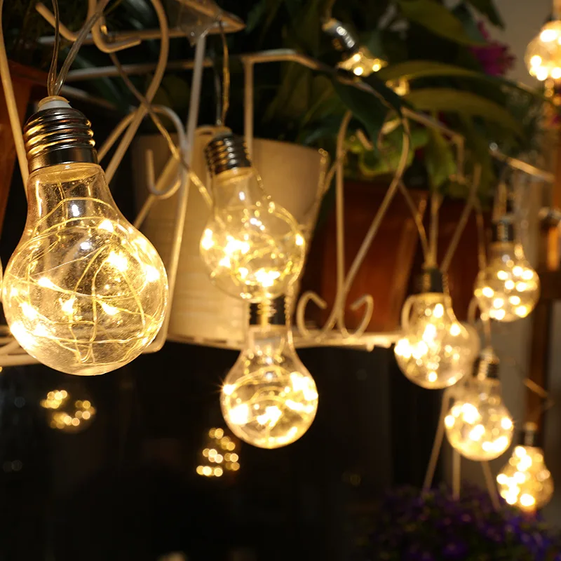 10 Bulbs Solar String Light Outdoor Edison Vintage Plastic Hanging Waterproof Lights for Deck Yard Tents Party Decor | Лампы и