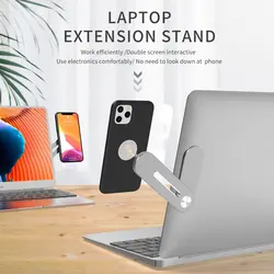 Magnético portátil metal expansão suporte do telefone portátil tela do portátil dobrável montagem lateral suporte do telefone magnético suporte preguiçoso 4 cores