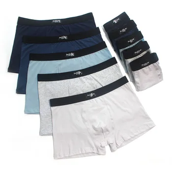 

5Pcs/Lot 100% Cotton Underpants Men'S Boxers Underwear Four Shorts Shorts Breathable Pure Boxer Men color Random